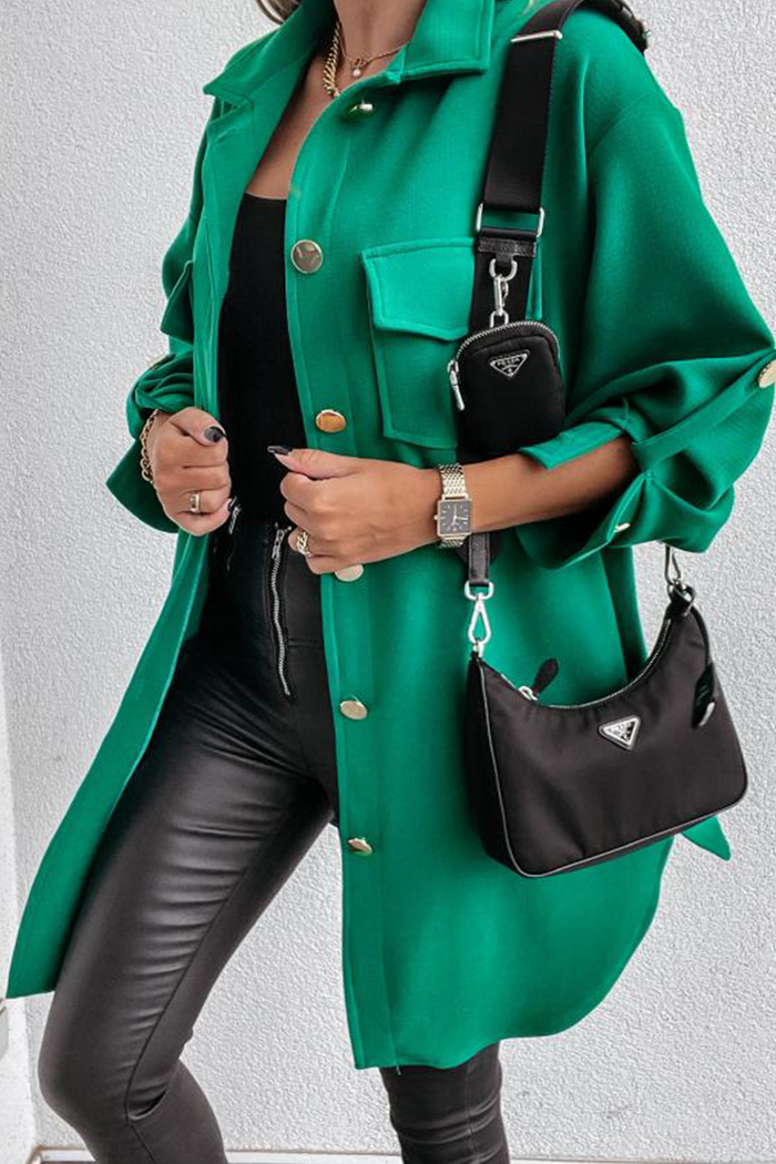Casual jacket with pockets and buckle for easy going out
