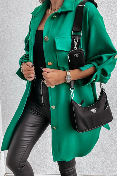 Casual jacket with pockets and buckle for easy going out