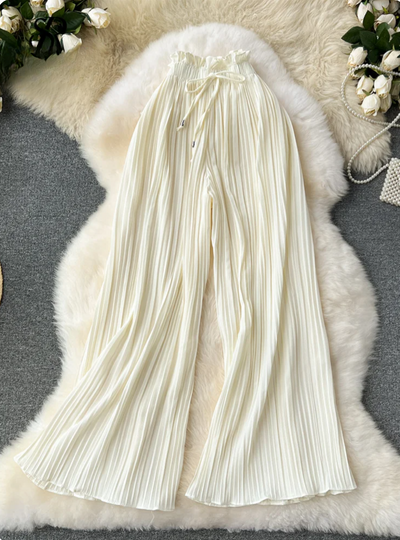 Modern wide pleated pants for women with elegant style