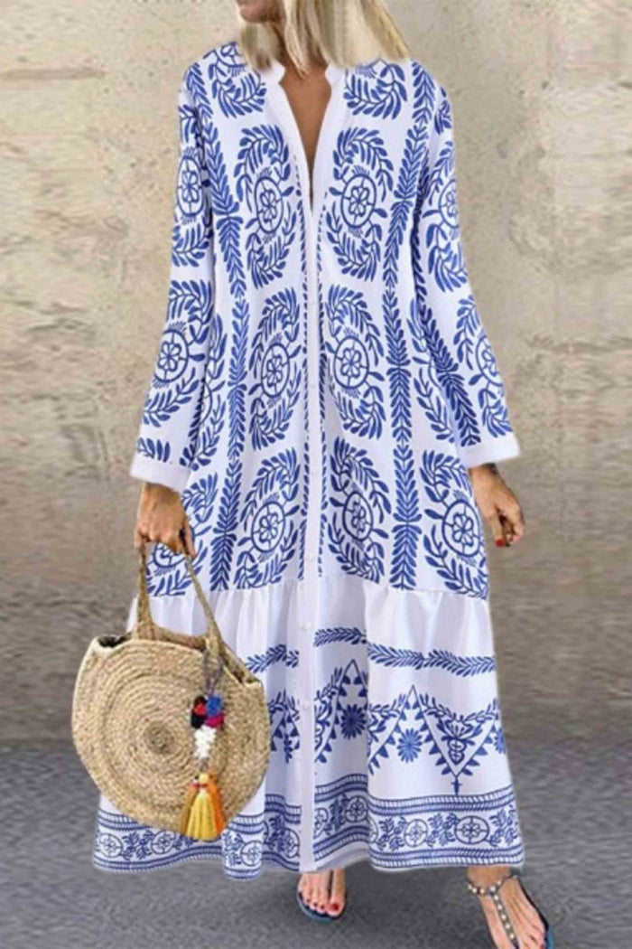 Karol - High-neck dress with print