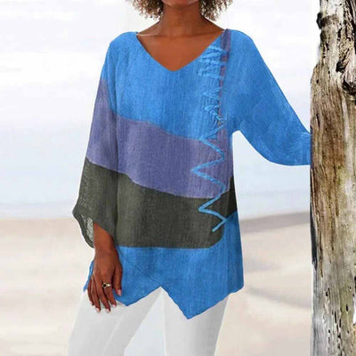 Élodie Lavin - Long Sleeve V-Neck Casual Shirt