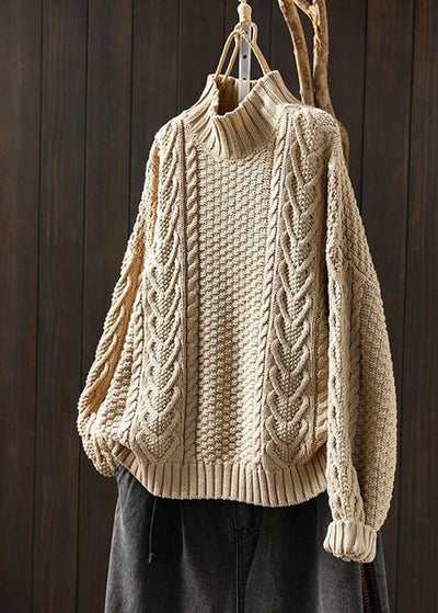 Comfortable half-high neck sweater for spring