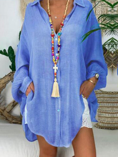 Linda - Casual Long Sleeve Shirt in Plus Size