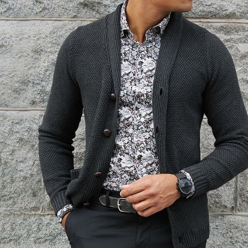 Men's button-down cardigan with classic cut