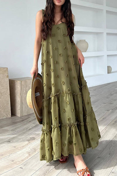 Claudia - Floral Layered Dress with Large Hem