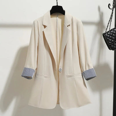 Eliana - Women's plain three-quarter sleeve jacket