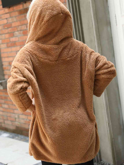 Warm teddy bear-effect coat for everyday outings