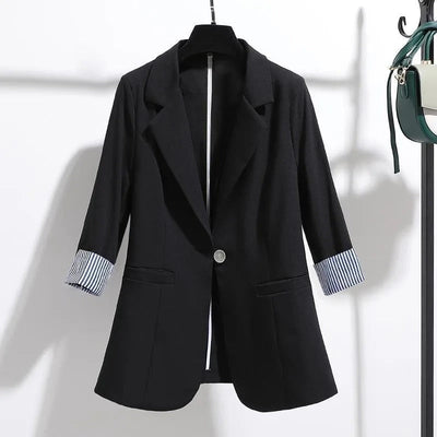 Eliana - Women's plain three-quarter sleeve jacket