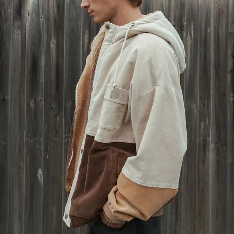 Autumn and Winter Fashion Jacket - Men's Color Patch Coat
