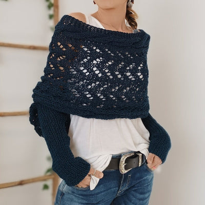 Fia - Warm scarf with ponytail sleeves