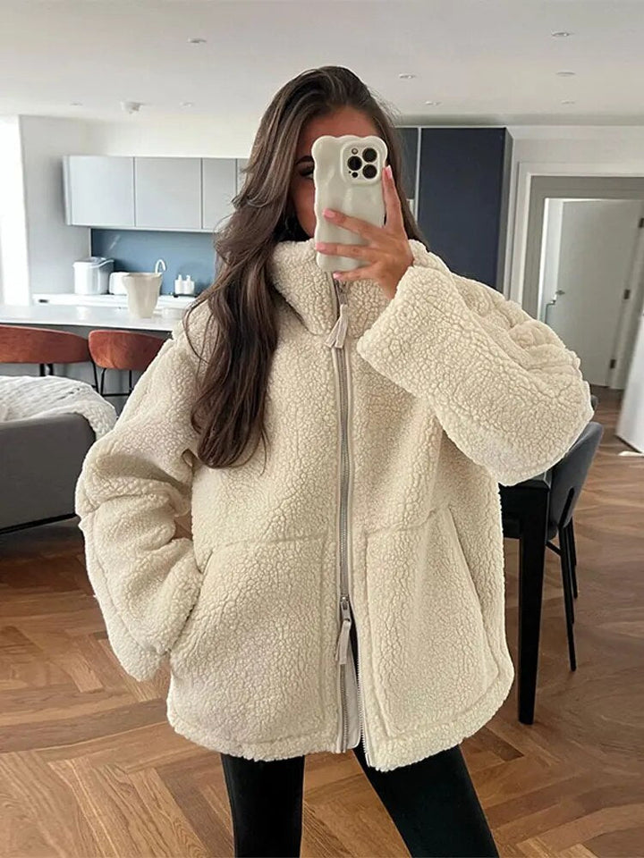Women's Teddy Style Jacket - Warm and Modern