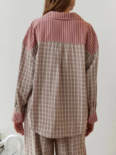 Women's two-piece plaid pajama set