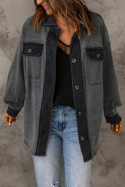 Elegant jacket with contrasting trim and collar