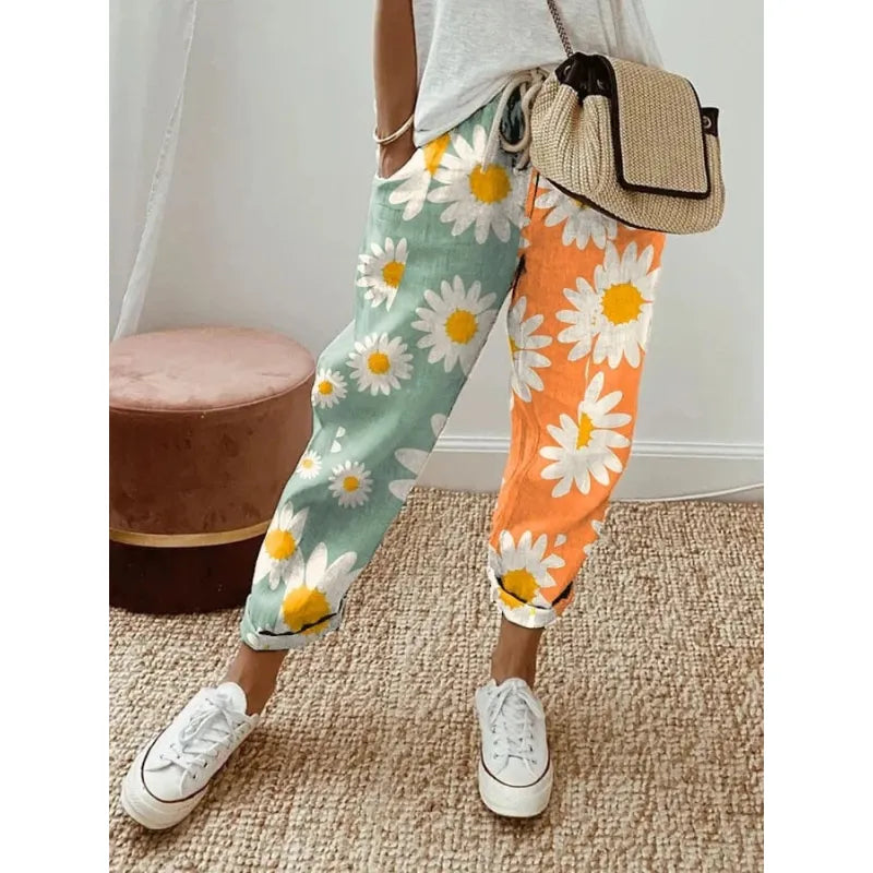 Lauren - Color Block Elastic Waist Pants