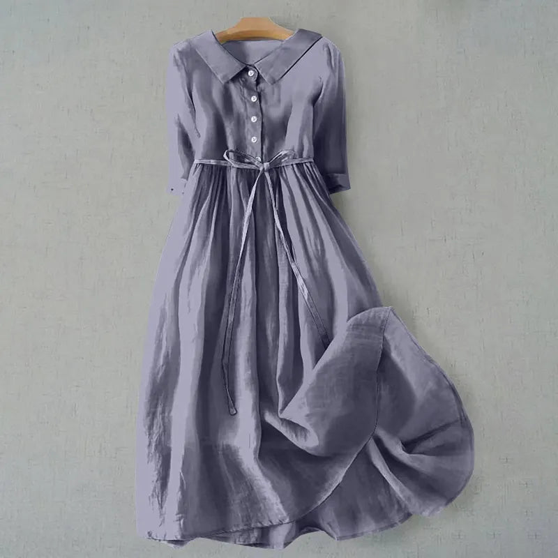 Delia - Elegant solid color dress