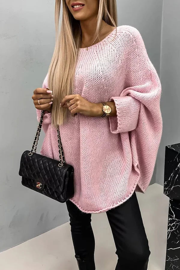 Bella - Long-sleeved round-neck knit sweater