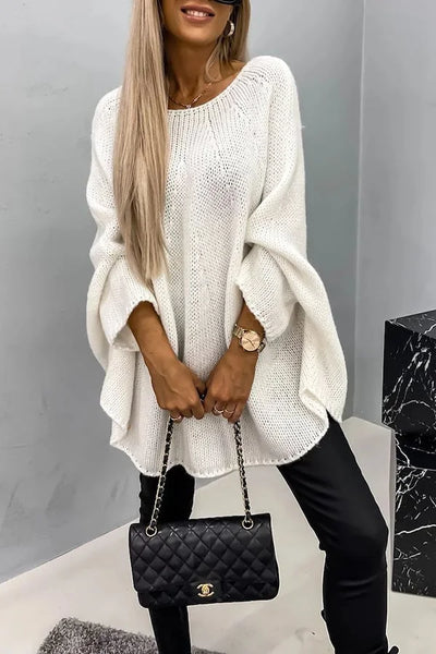 Bella - Long-sleeved round-neck knit sweater