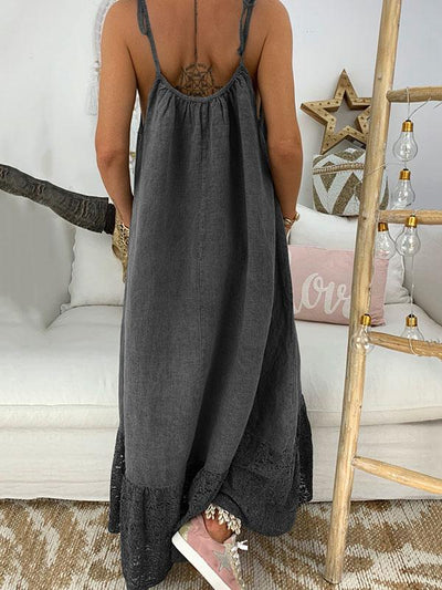 Katy - Solid Maxi Dress with Slit