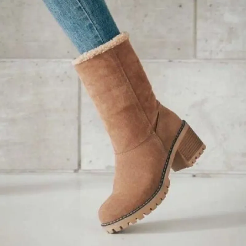 Women's winter ankle boots with a modern design and low heel