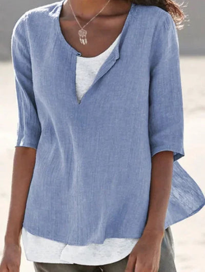 Irene - Women's Solid Color Round Neck T-Shirt