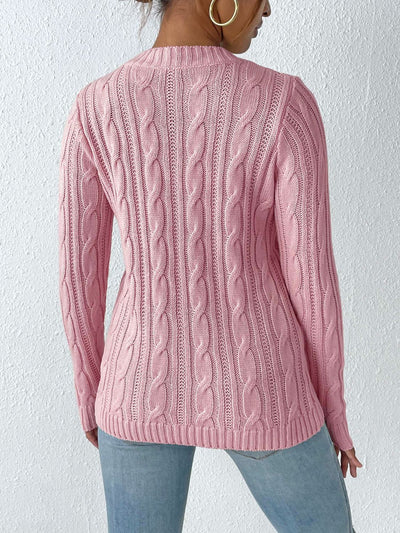 Exquisite sweater with braids and decorative beads