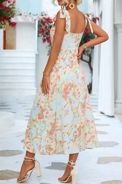 Berta - Strapless midi dress with floral print