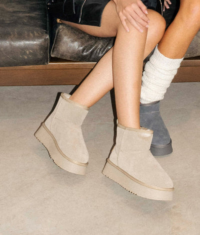 Comfortable winter platform ankle boots for women