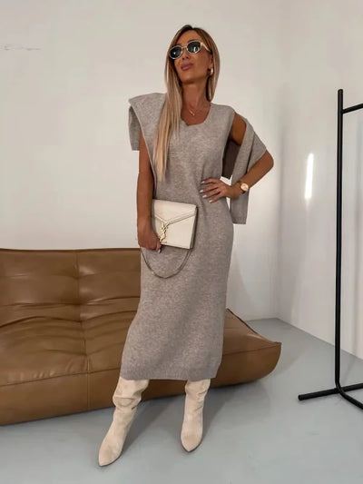 Turtleneck sweater and dress set