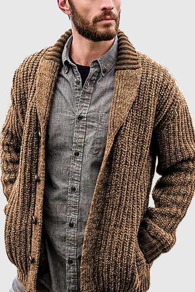 Men's Casual Solid Color Open Front Cardigan
