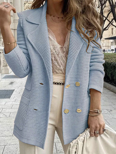 Women's long-sleeved textured coat