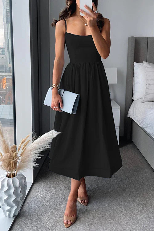 Eliana - Fitted midi dress with thin straps