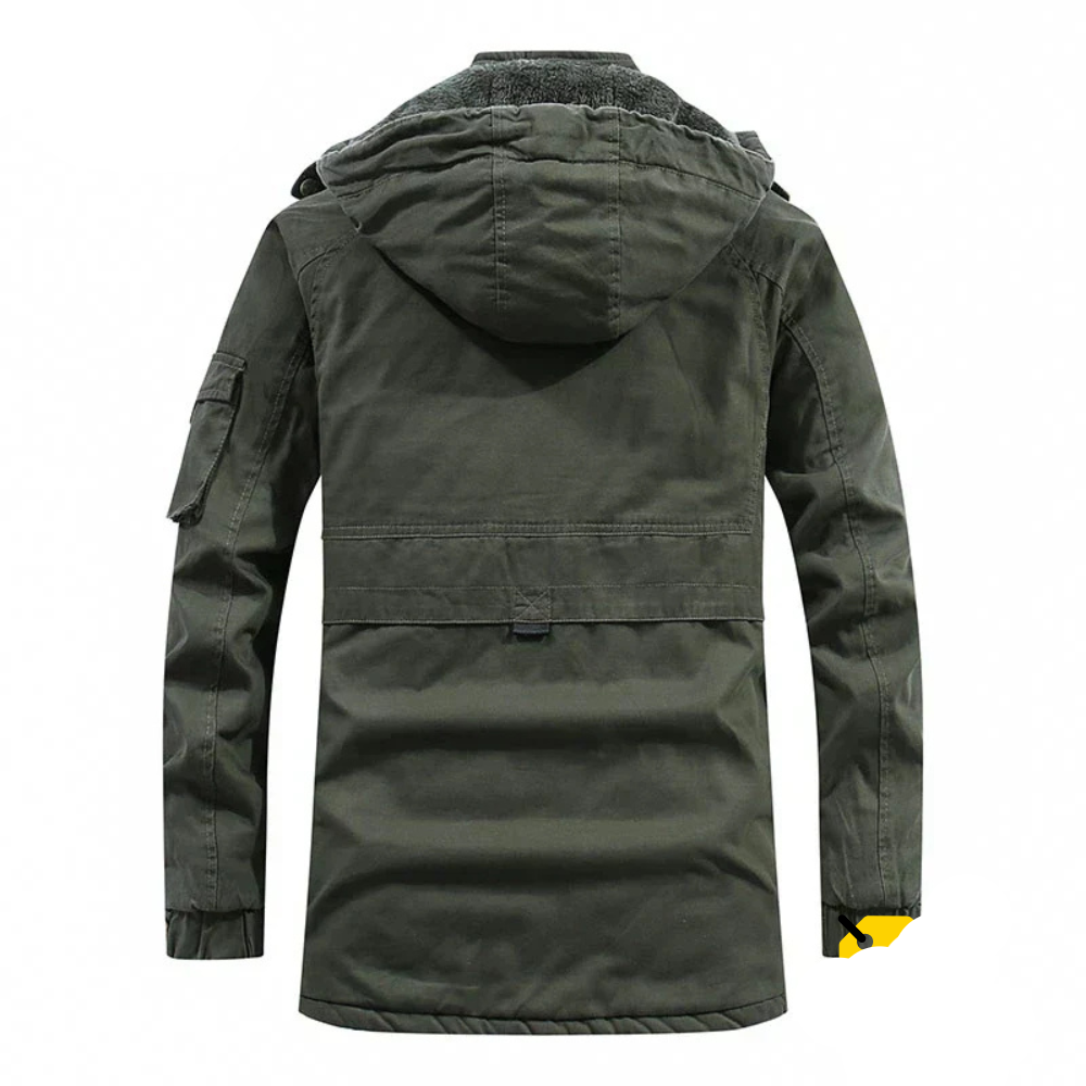 Modern and Warm Men's Jacket with Deep Hood - Perfect for Everyday Wear
