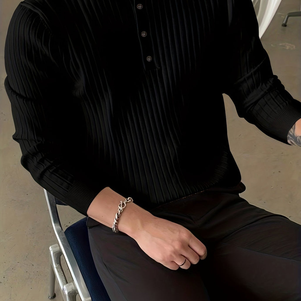 Men's Casual Stretch Fit Button Down Sweater Coat