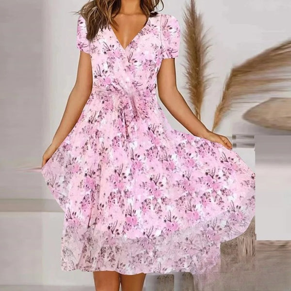 Mila Dress - Chic Retro V-Neckline and Elegant