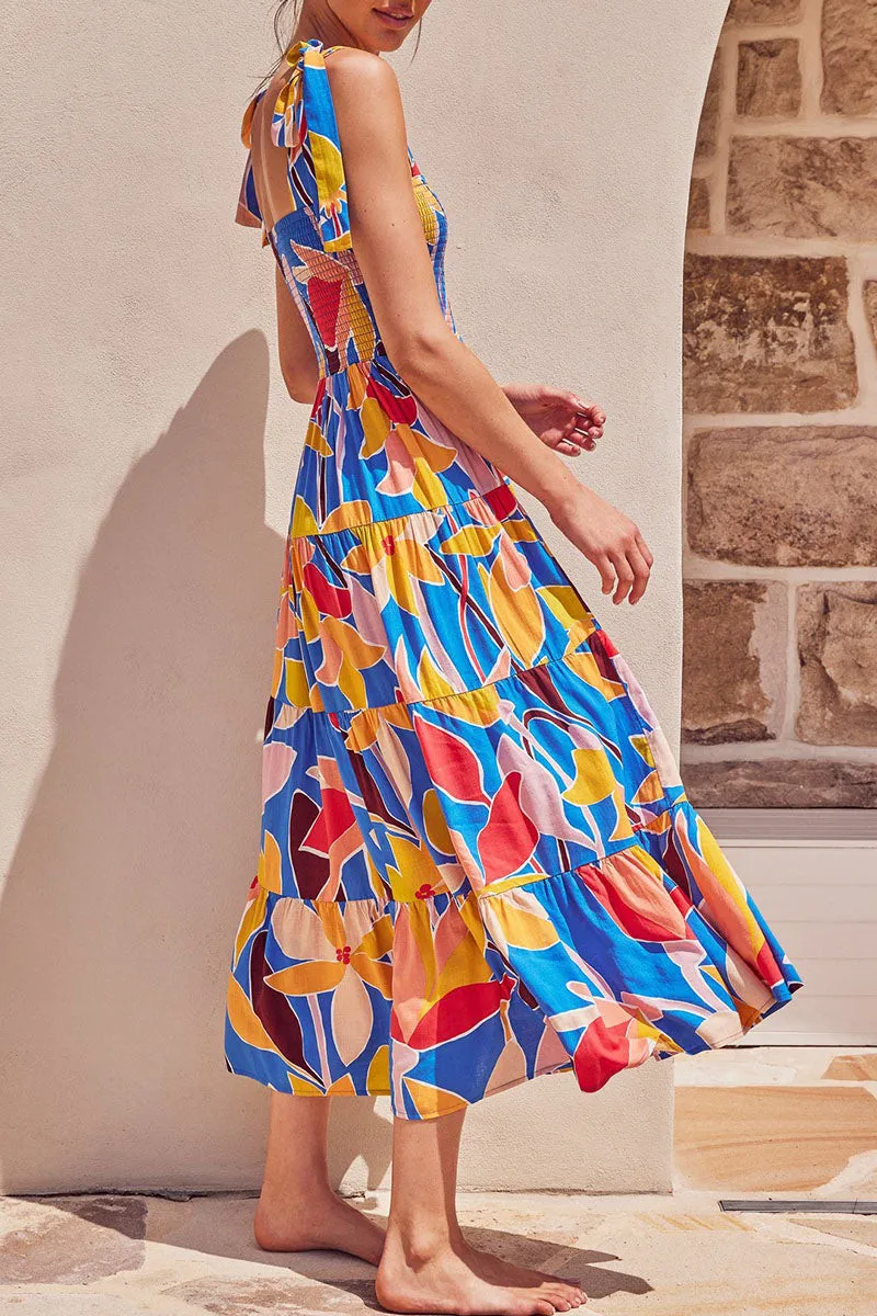 Daniela - Printed dresses with thin straps and trendy bohemian print