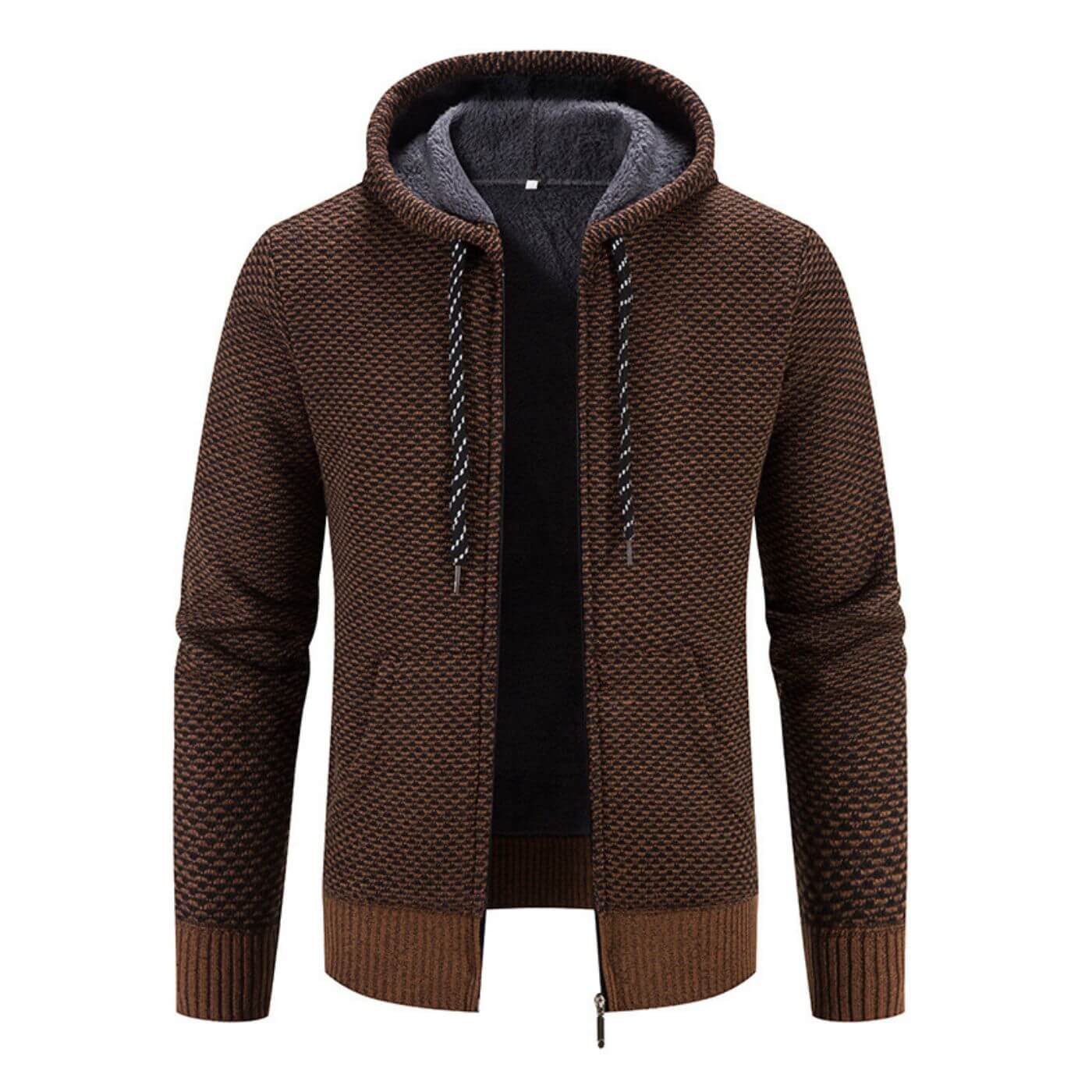 Men's winter jacket with hood and modern style