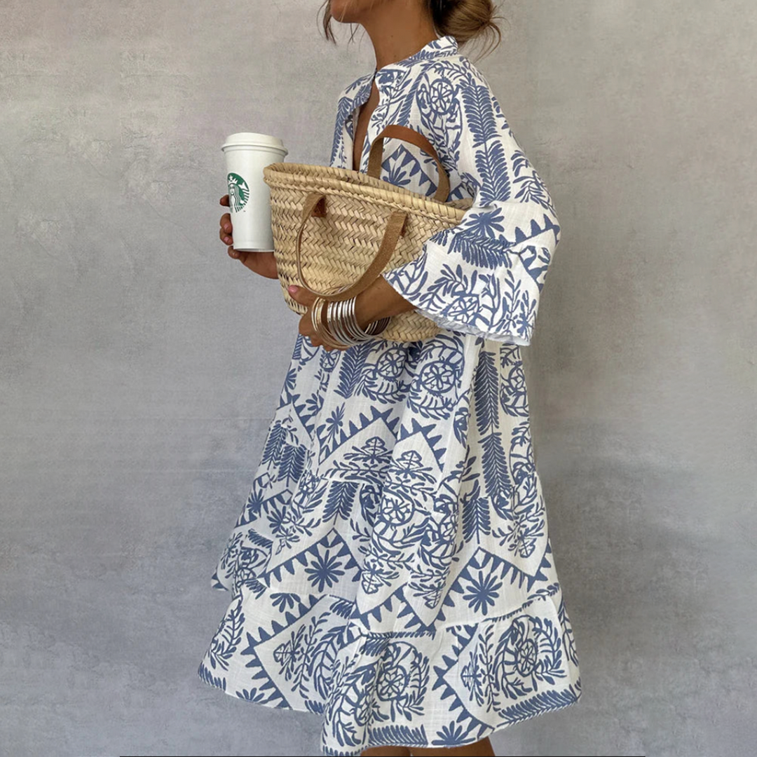 Laila - Floral Print Long Sleeve Maxi Dress