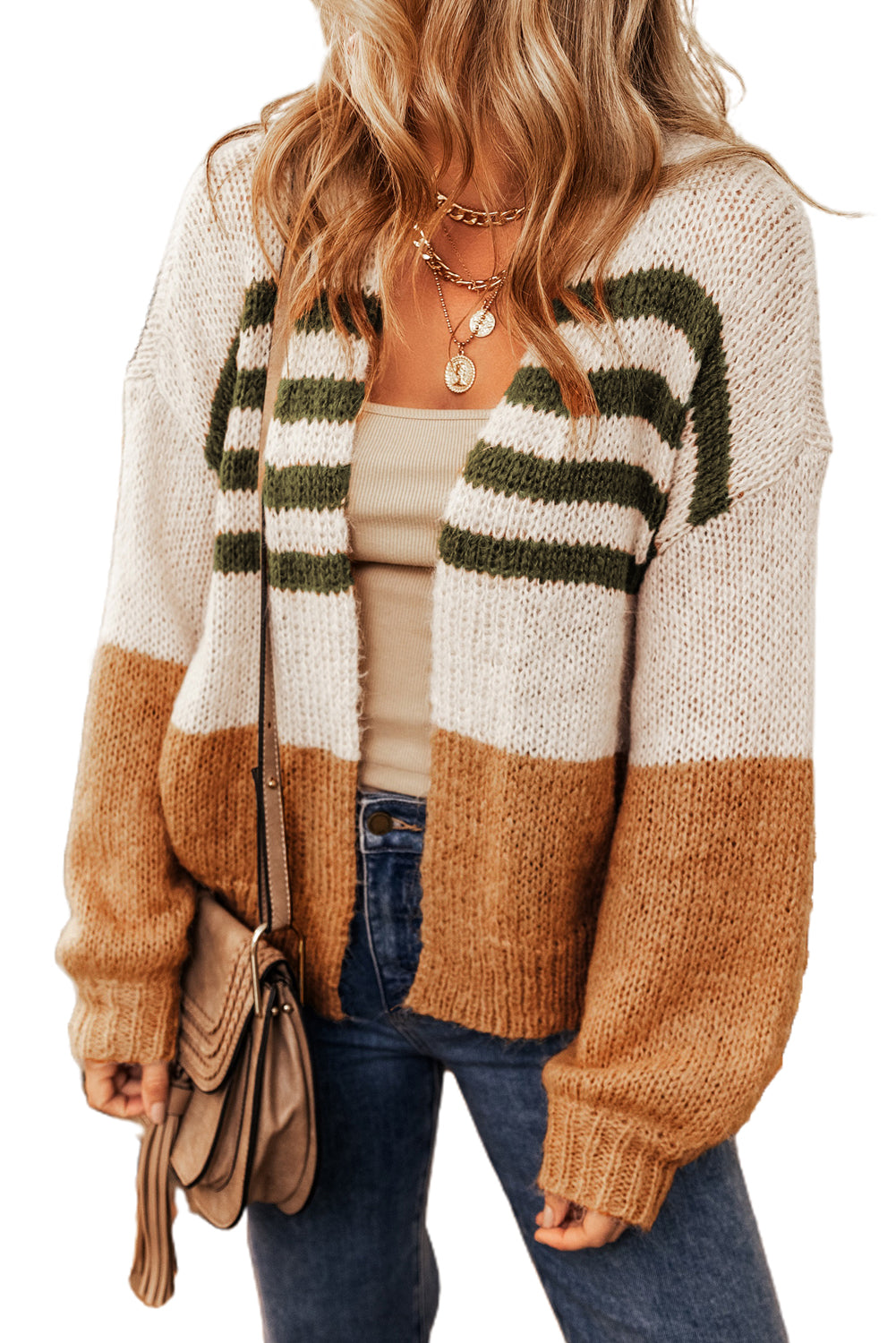 Elegant cardigan with striped design