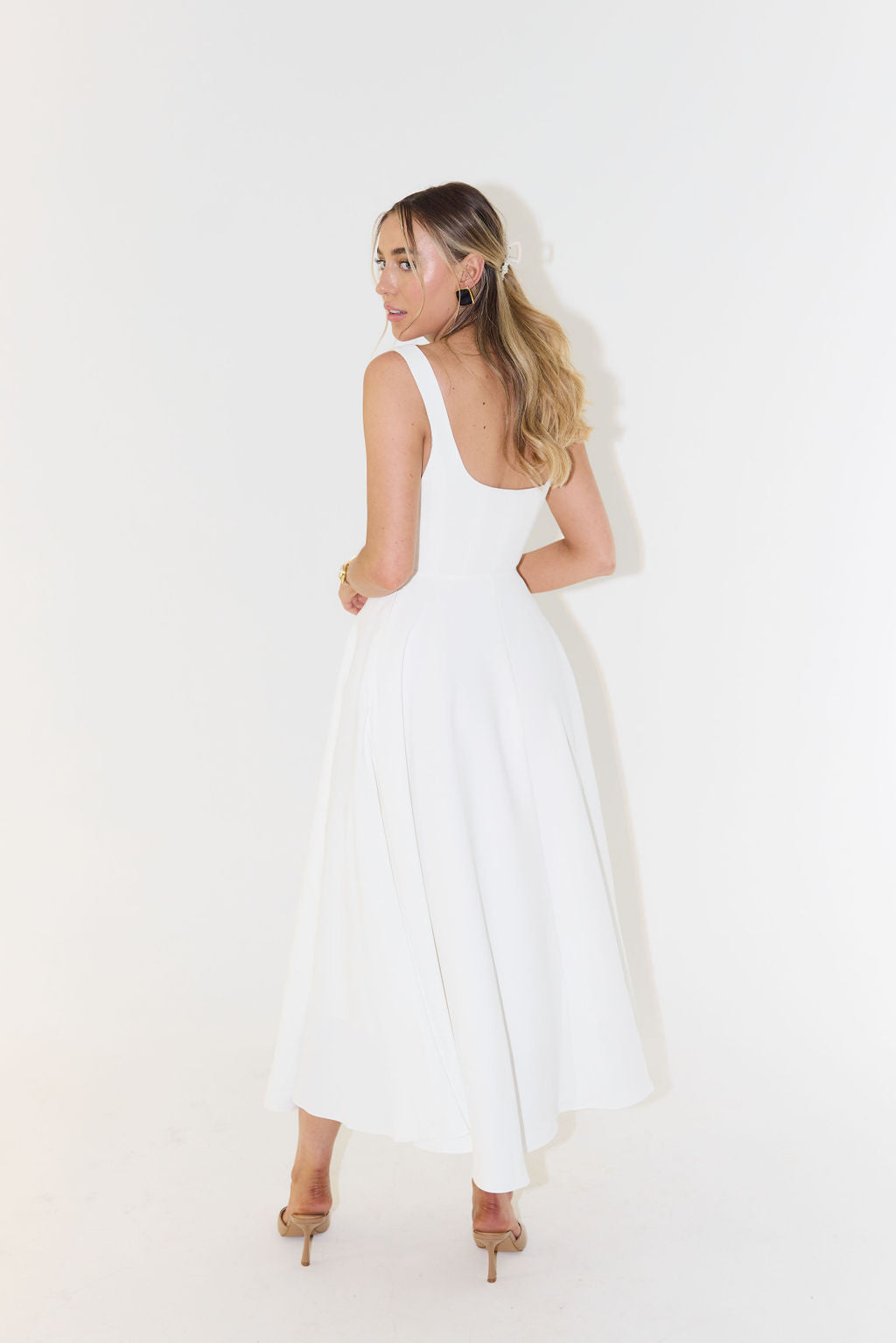 Whitney Square Neck Midi Dress