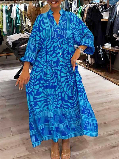 Victoria - Printed V-neck dress