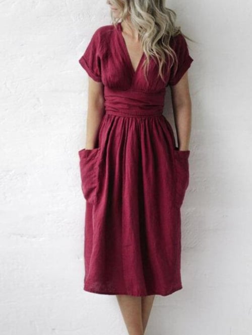 Gabriela - Women's Casual Solid Color Strappy Dress