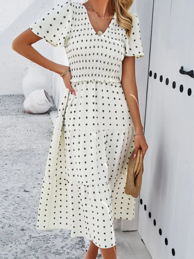Jessica - Short-sleeved V-neck dress