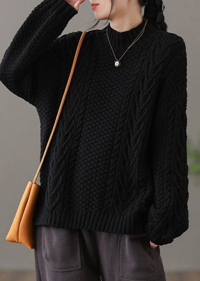 Comfortable half-high neck sweater for spring