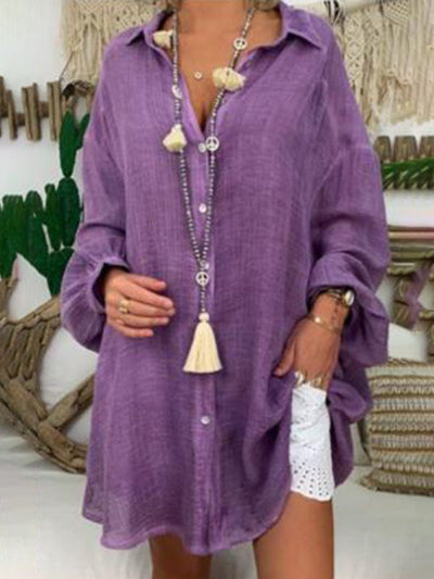 Linda - Casual Long Sleeve Shirt in Plus Size
