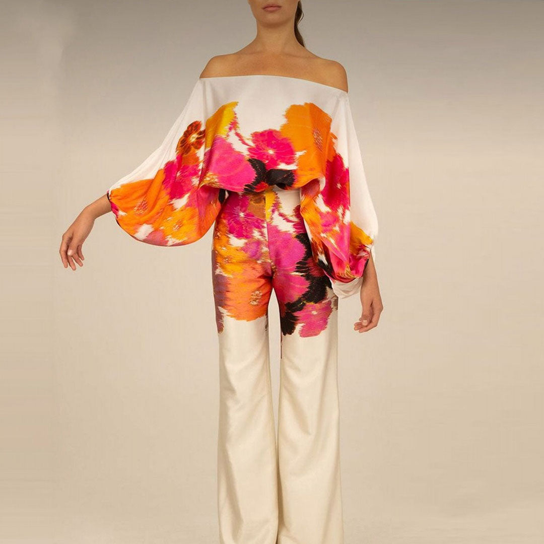 Women's one-sleeve wide-leg jumpsuit with elegant design and modern style