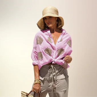 Bohemian-style blouse with Mediterranean charm for special days