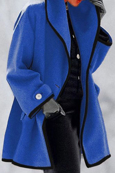 Elegant patchwork coat with collar