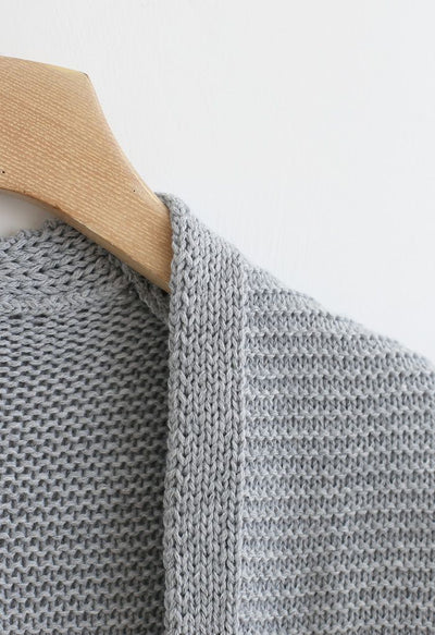 Open Cardigan with Pockets in Classic Grey - Ideal for Layering