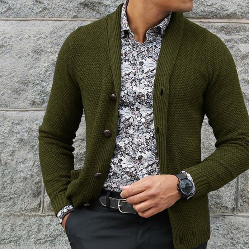 Men's button-down cardigan with classic cut