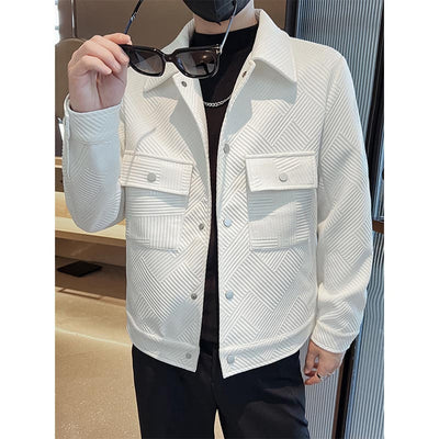 Stylish Cargo Jacket with Lapel and One Button Design